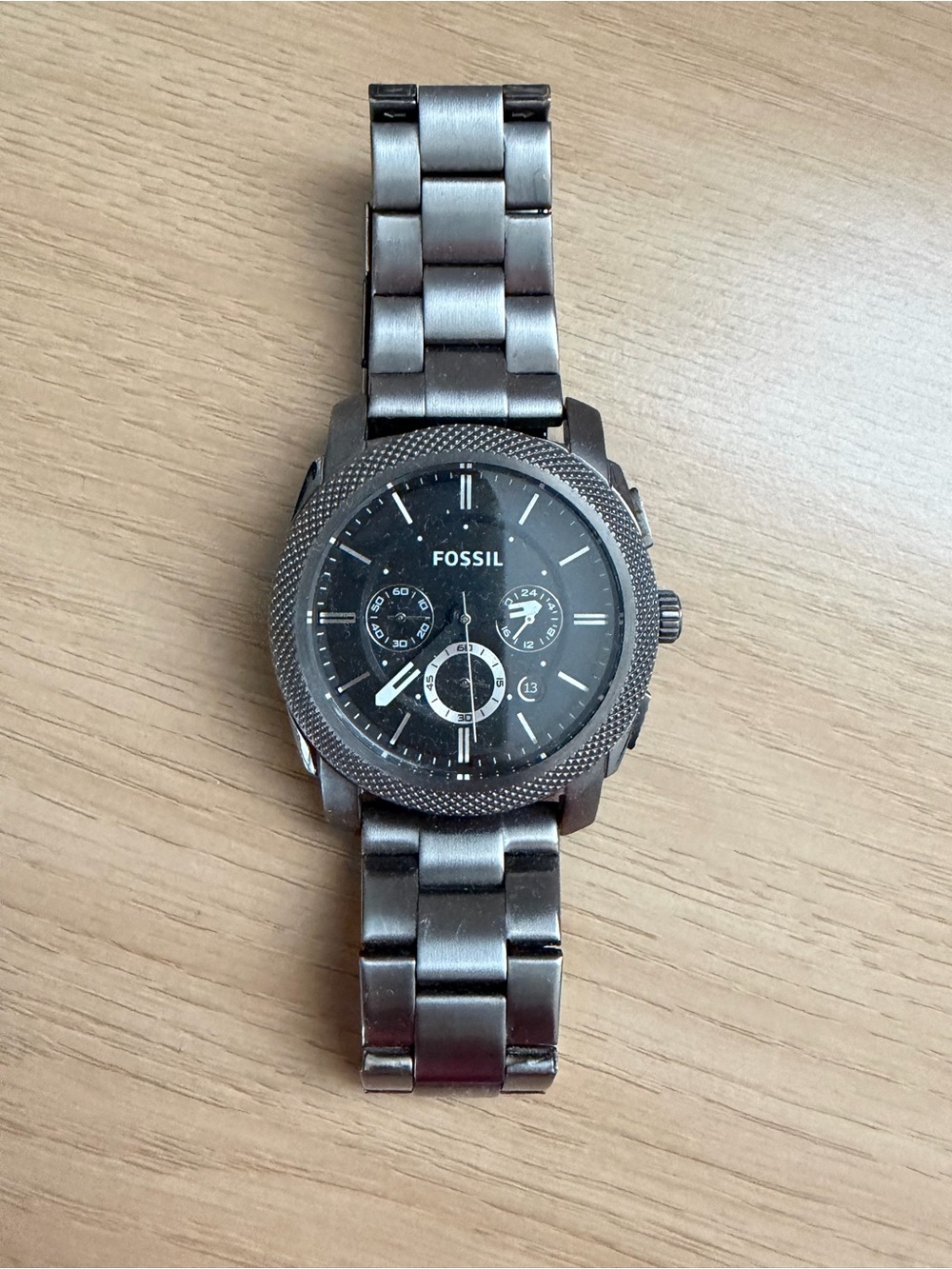 Fossil Silver Stainless Steel Men's Watch - Classic Link Band